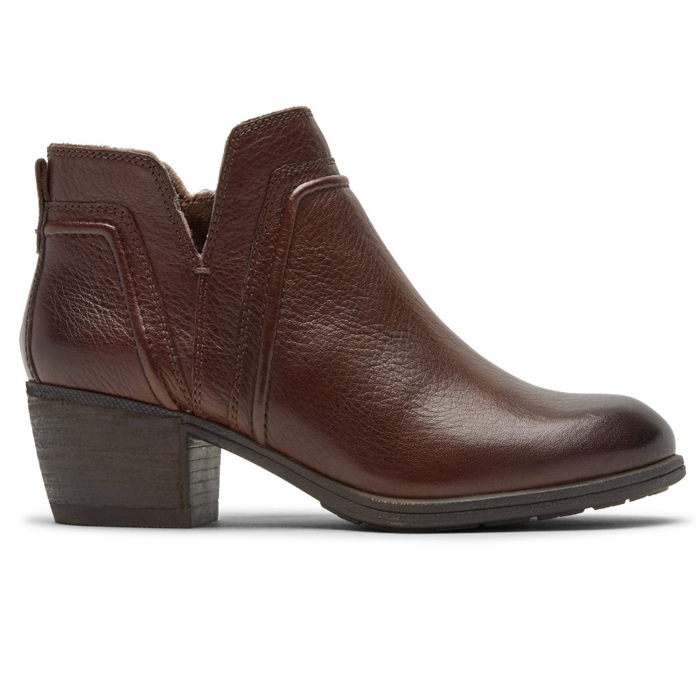 Rockport Womens Booties Brown - Cobb Hill Anisa V-Cut - UK 821-NTLGYS